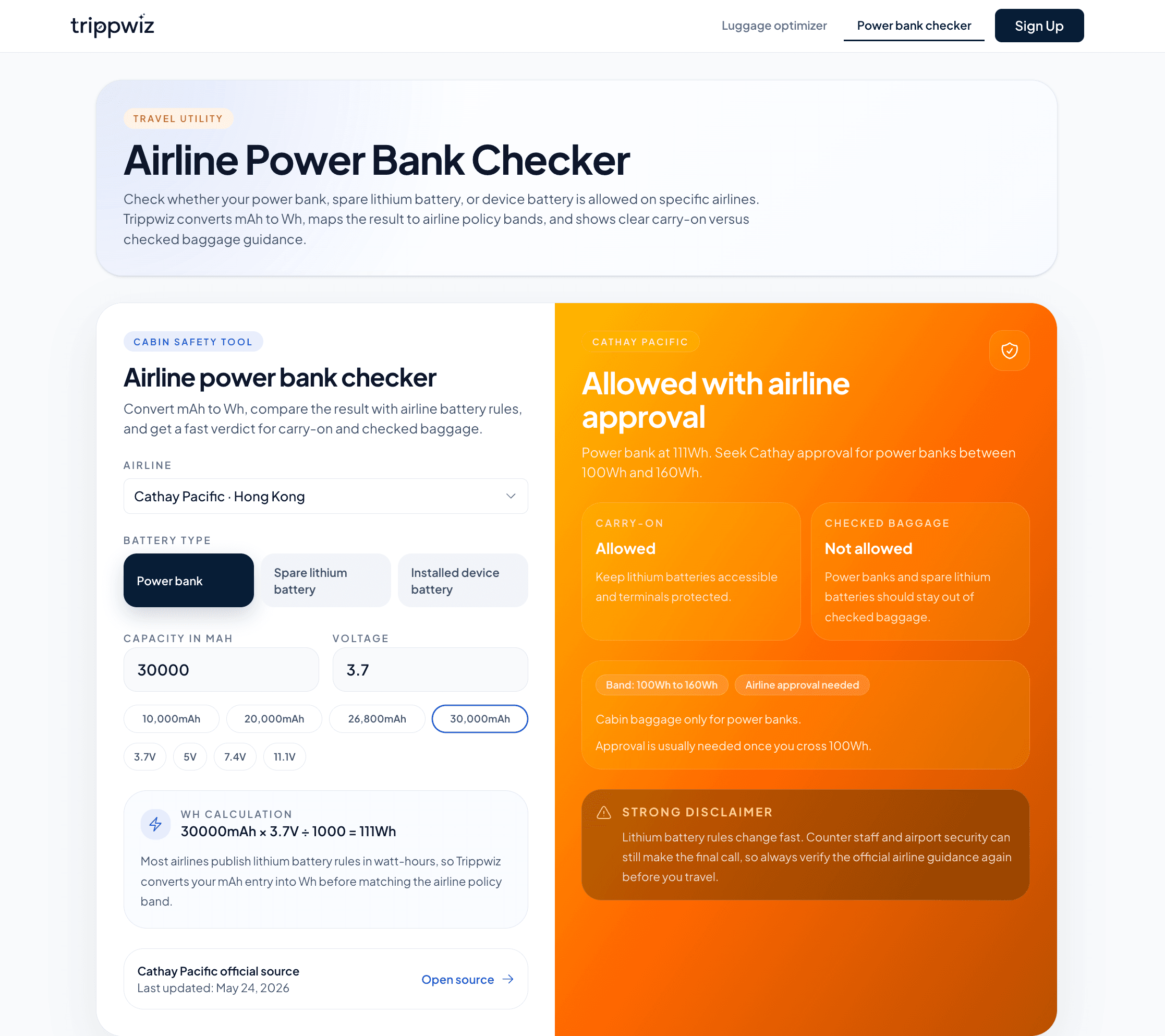 Cathay pacific power bank